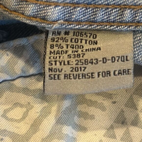 Tractr Girls Sequins Back Patch Denim Distressed Jacket - Size L - Picture 8 of 8